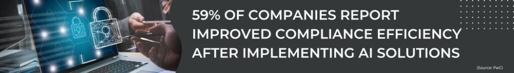 59% of companies report improved data privacy and compliance efficiency after implementing AI solutions 