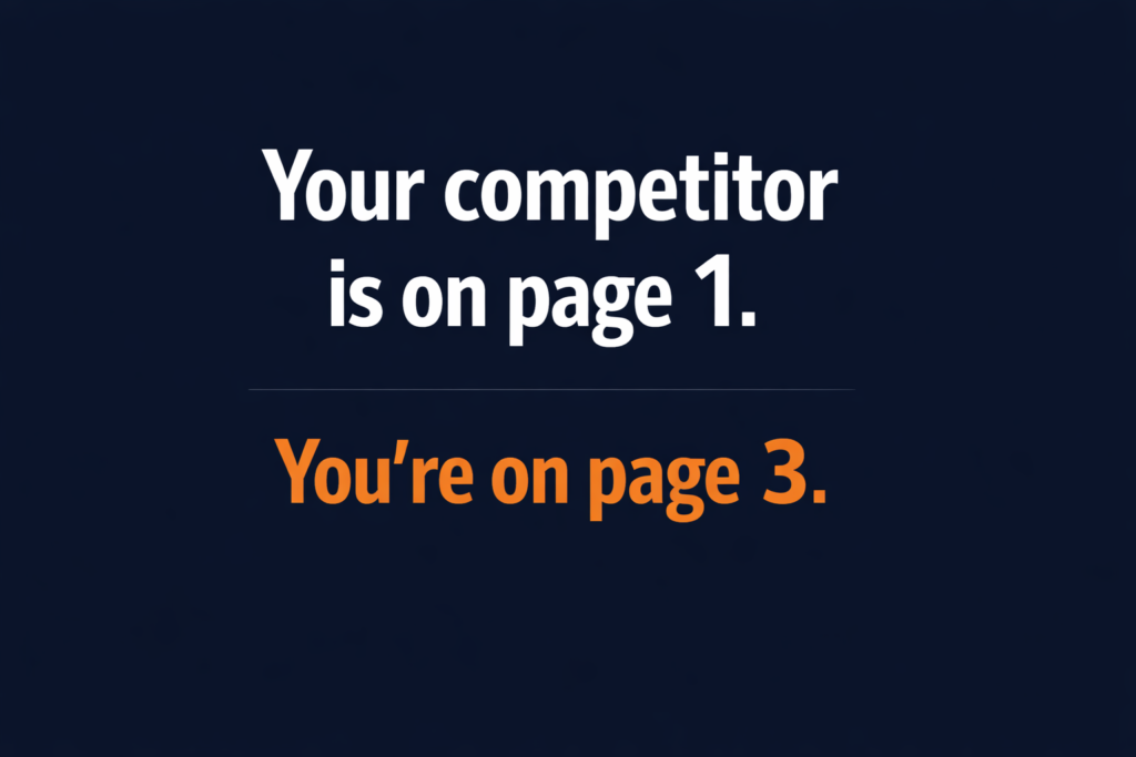 Why is my competitor ranking higher — they're on page 1 of Google while your business is buried on page 3