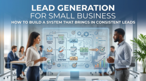 a blog post featured image for the blog titled "Lead Generation for Small Business: How to Build a System That Brings in Consistent Leads"