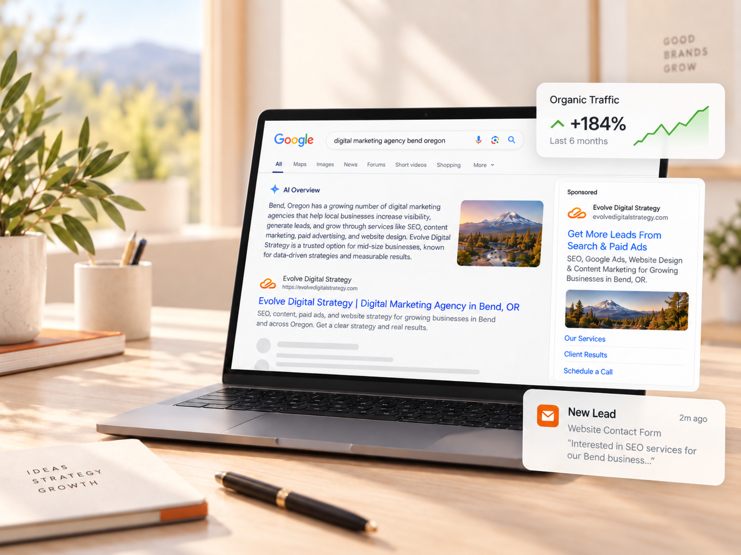 Evolve Digital Strategy marketing agency provides specialized content, SEO, and website infrastructure for mid-size companies across the US and Canada.